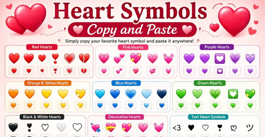Heart Symbols Copy and Paste