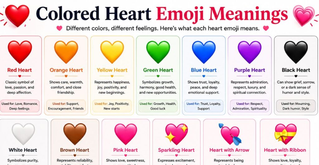 Colored Heart Emoji Meanings