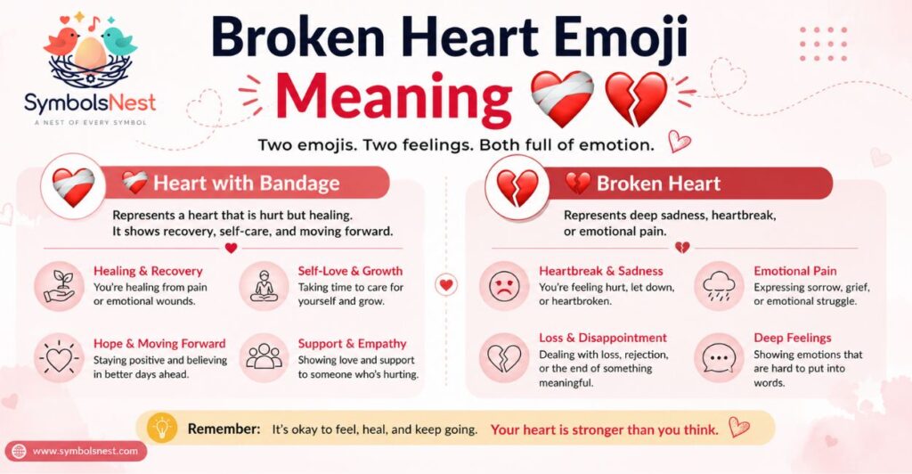 Broken Heart Emoji Meaning ❤️🩹💔