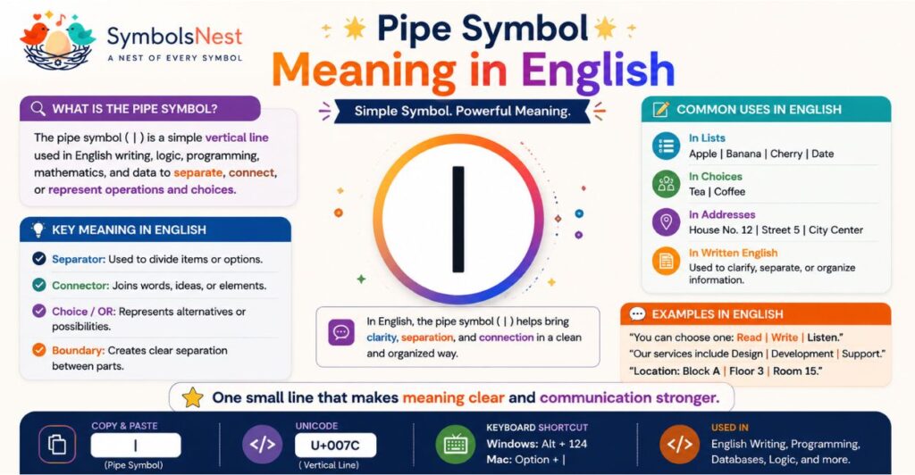 🌟 Pipe Symbol Meaning in English
