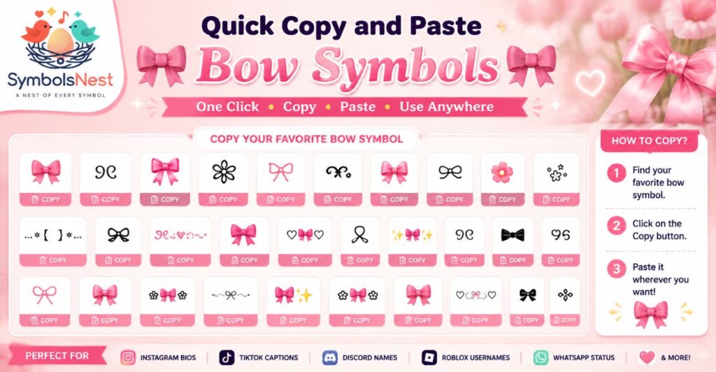 Quick Copy and Paste Bow Symbols
