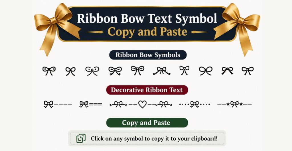 Ribbon Bow Text Symbol Copy and Paste