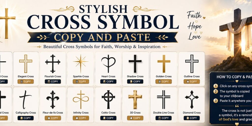 Stylish Cross Symbol Copy and Paste