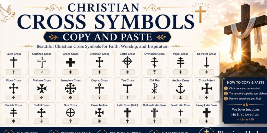 Christian Cross Symbols Copy and Paste