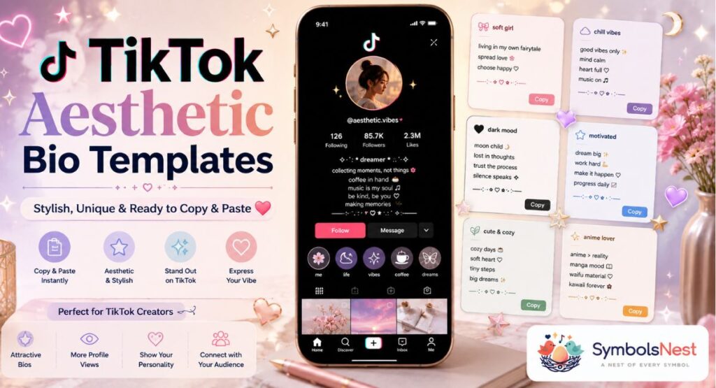 TikTok Aesthetic Bio Templates