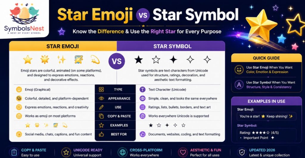 Star Emoji vs Star Symbol