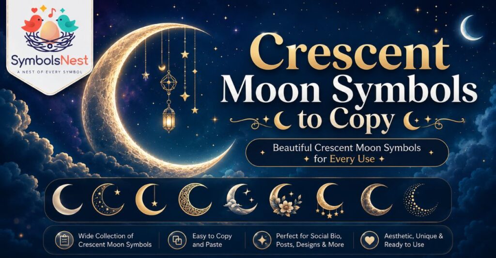 Crescent Moon Symbols to Copy