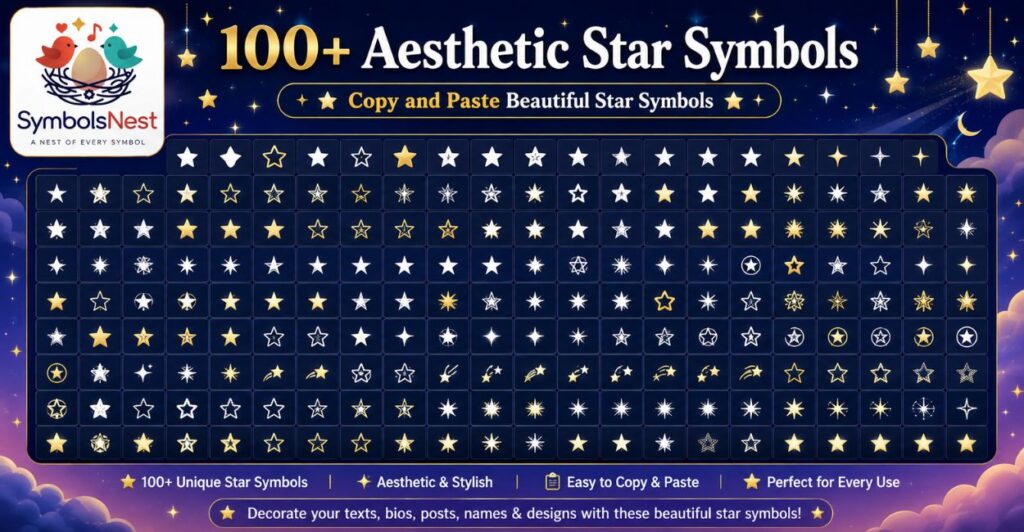 100+ Aesthetic Star Symbols