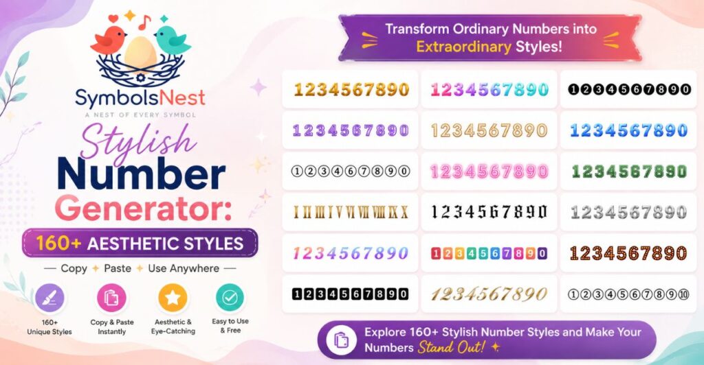 Stylish Number Generator: 160+ Aesthetic Styles