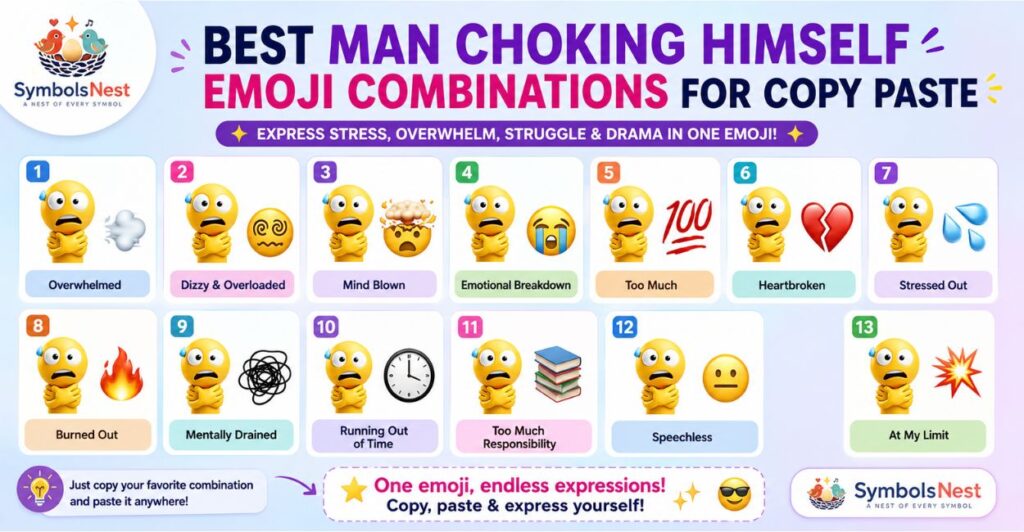 Best Man Choking Himself Emoji Combinations for Copy Paste