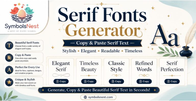 Serif Fonts Generator — Copy & Paste Serif Text