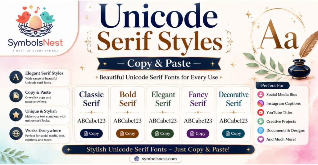 Unicode Serif Styles — Copy & Paste