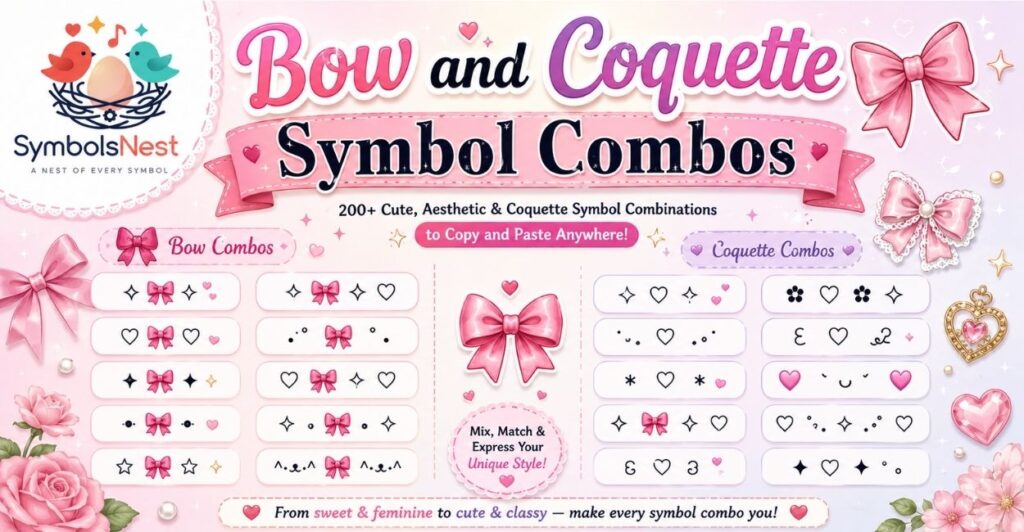 Bow and Coquette Symbol Combos