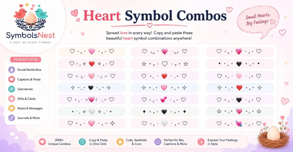 Heart Symbol Combos