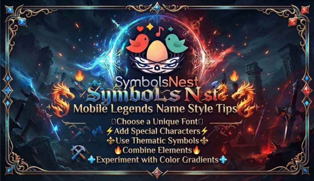 💡 Mobile Legends Name Style Tips