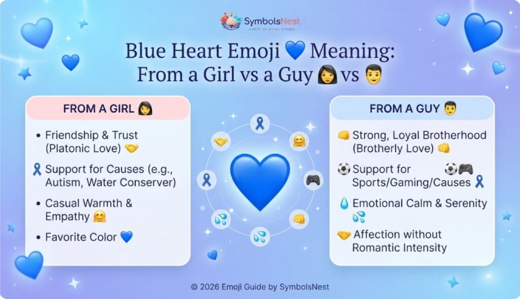 Blue Heart Emoji From a Girl vs a Guy ๐ฉ๐๐จ