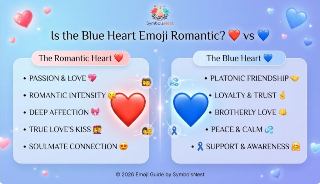 Is the Blue Heart Emoji Romantic? โค๏ธ vs ๐