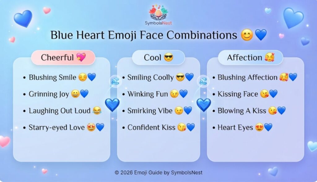 Blue Heart Emoji Face Combinations ๐๐