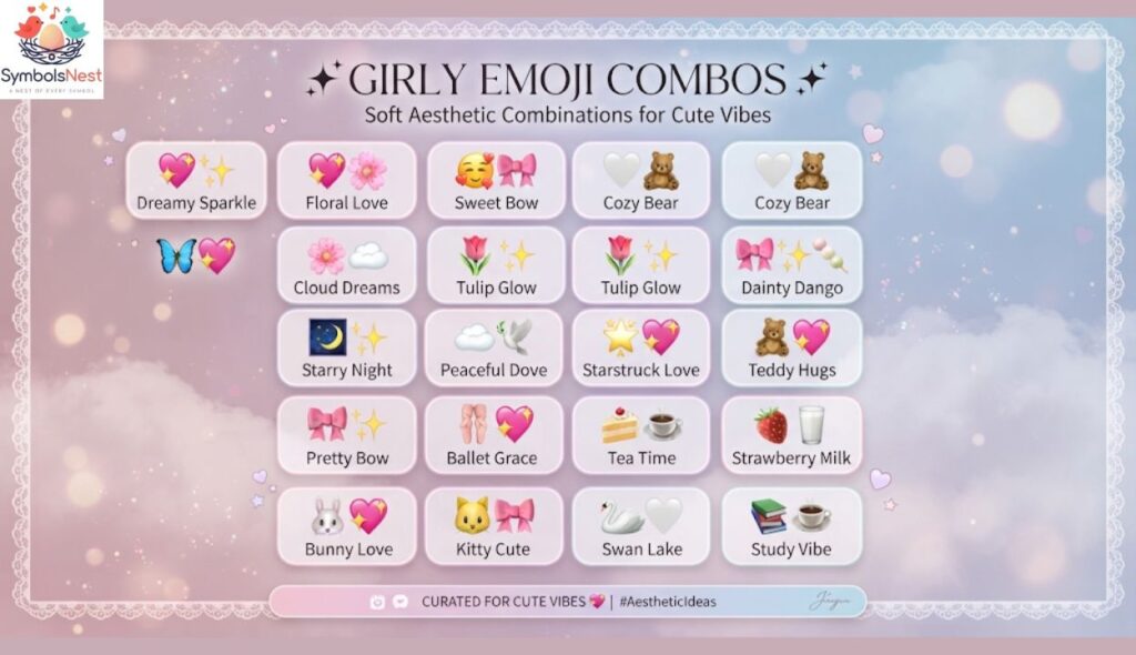 Girly emoji combos for a soft aesthetic