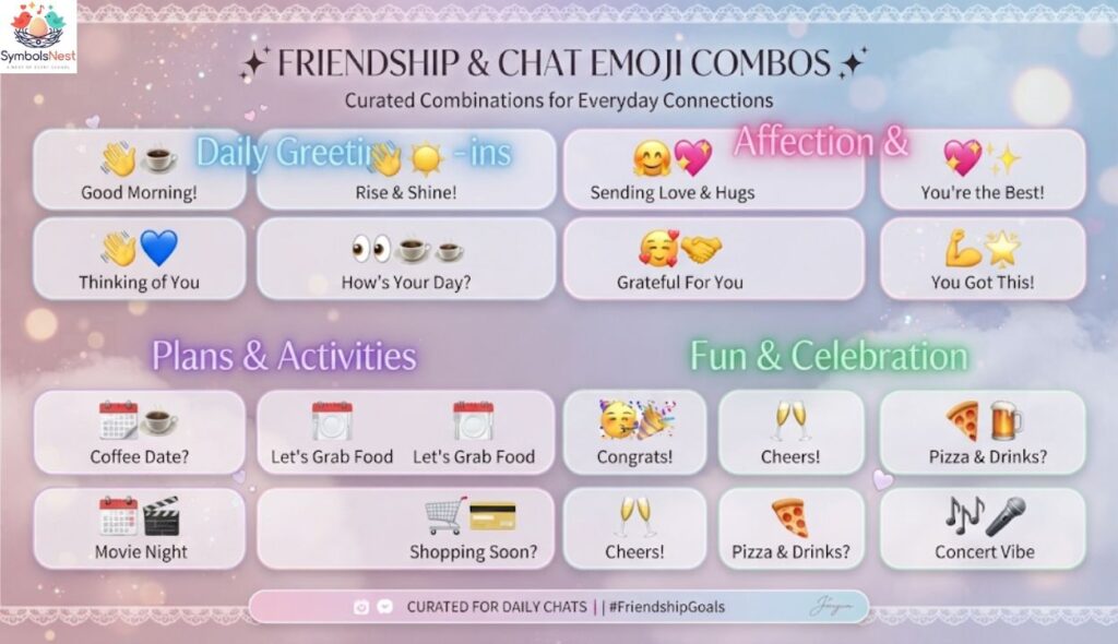 Emoji combination ideas for friendship and everyday chats