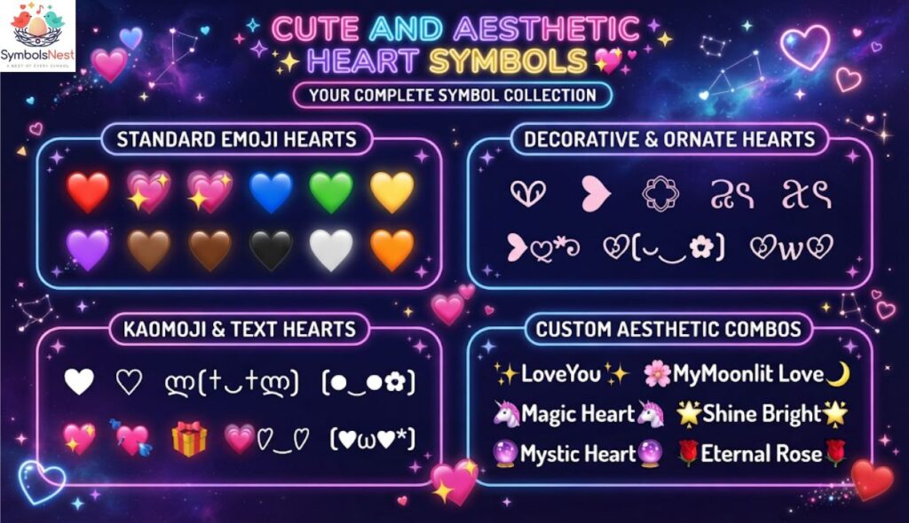 Cute and Aesthetic Heart Symbols ✨💗