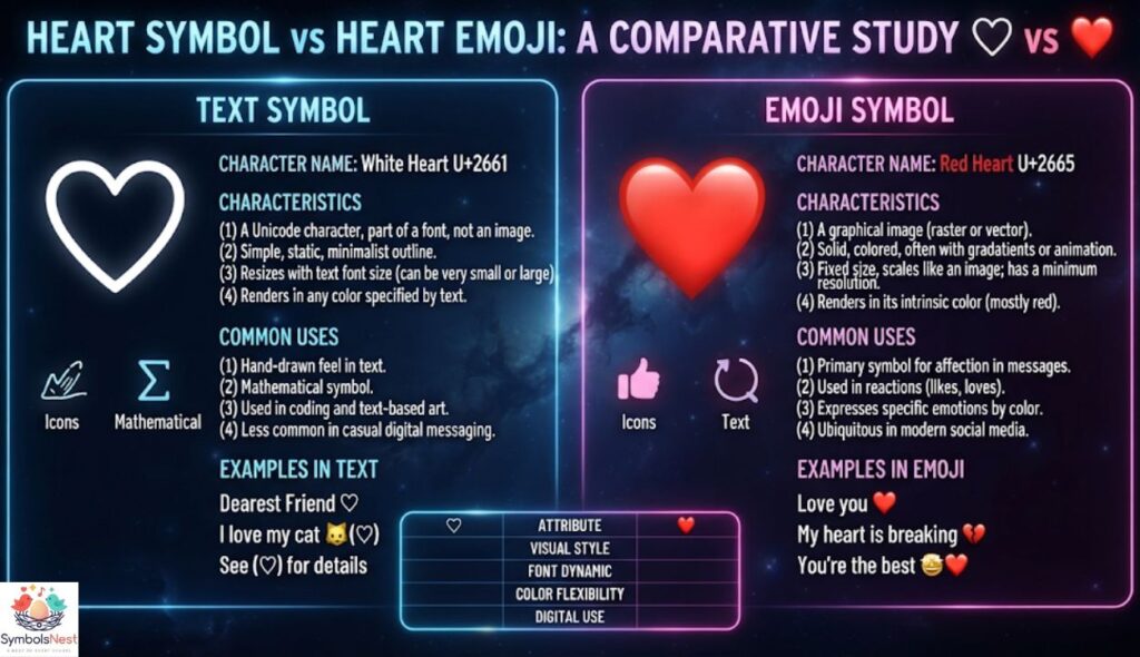 Heart Symbol vs Heart Emoji ♡❤️