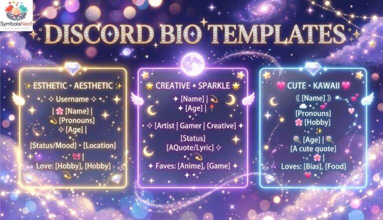 Discord Bio Templates ⋆｡˚
