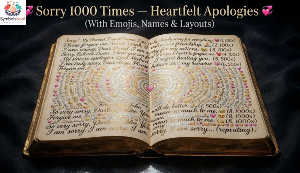 ๐ Sorry 1000 Times Copy and Paste โ With Emojis, Names & Layouts