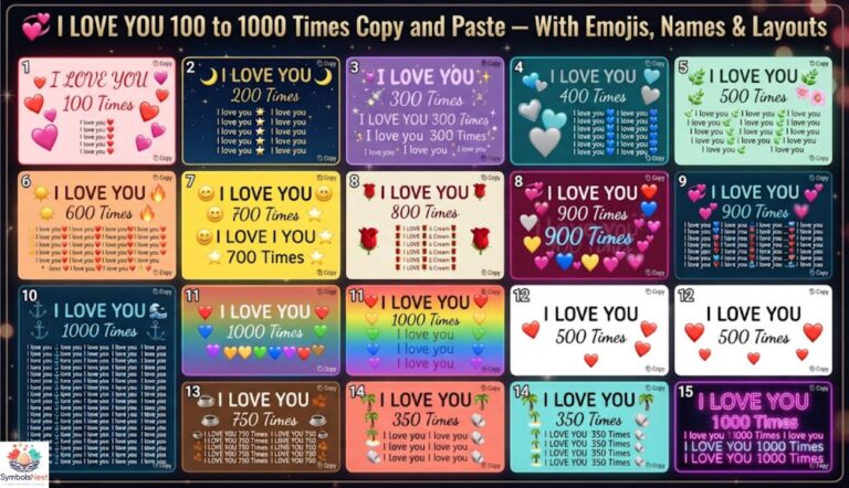I Love You 100 to 1000 Times Copy and Paste