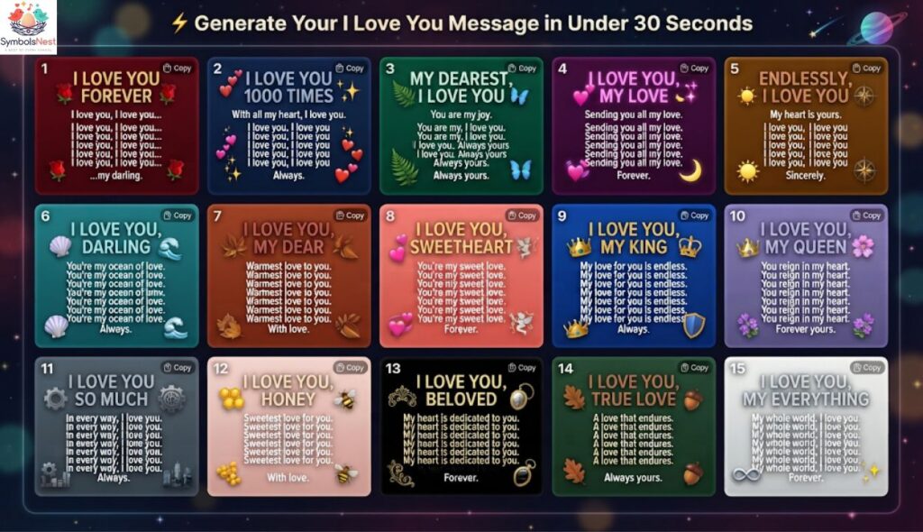 ⚡ Generate Your I Love You Message in Under 30 Seconds