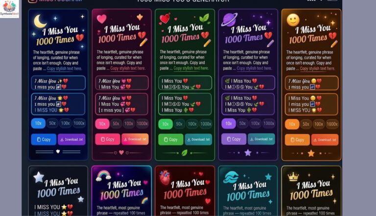 I Miss You 1000 Times Copy and Paste