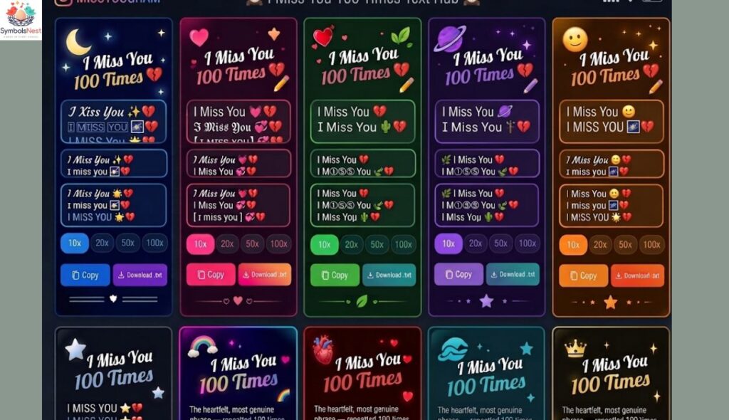 โจ I Miss You Stylish Text Copy and Paste With Emojis