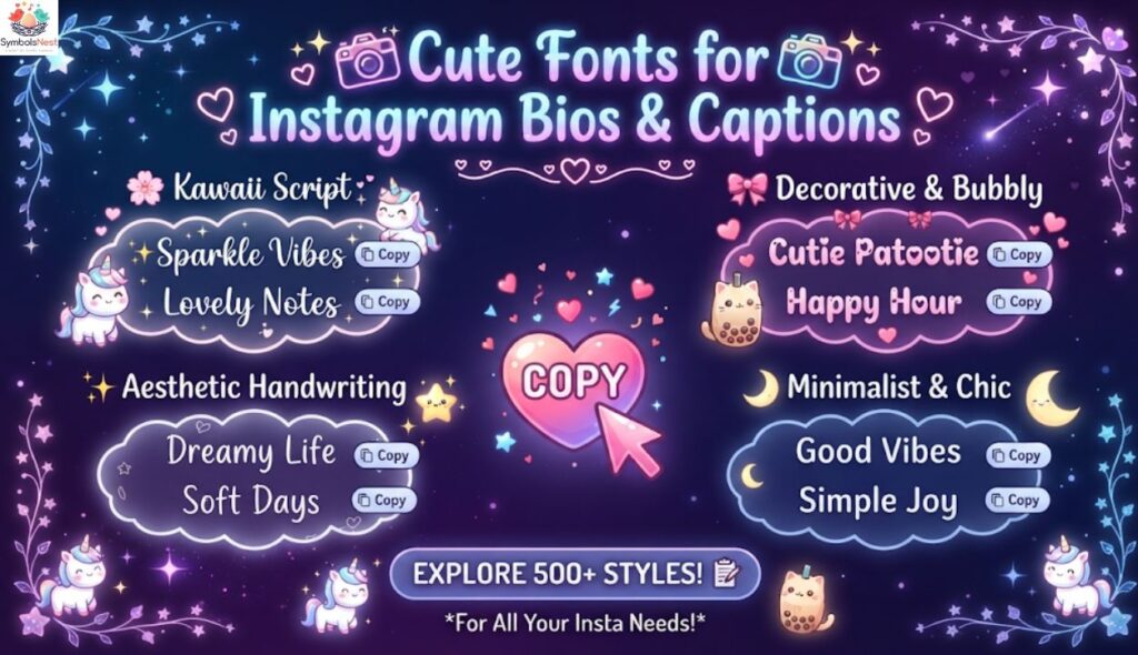 ๐ธ Cute Fonts for Instagram Bios & Captions