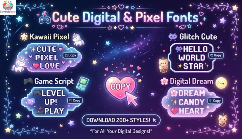 ๐น๏ธ Cute Digital & Pixel Fonts