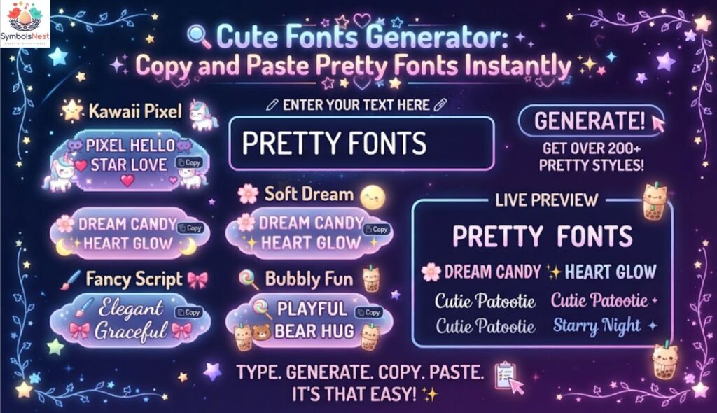 ๐ Cute Fonts Generator: Copy and Paste Pretty Fonts Instantly