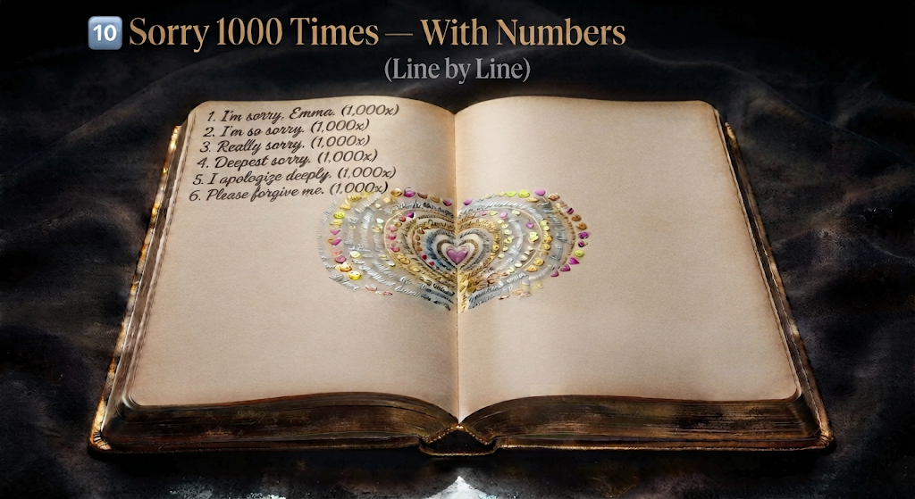 ๐ Sorry 1000 Times With Numbers โ Line by Line